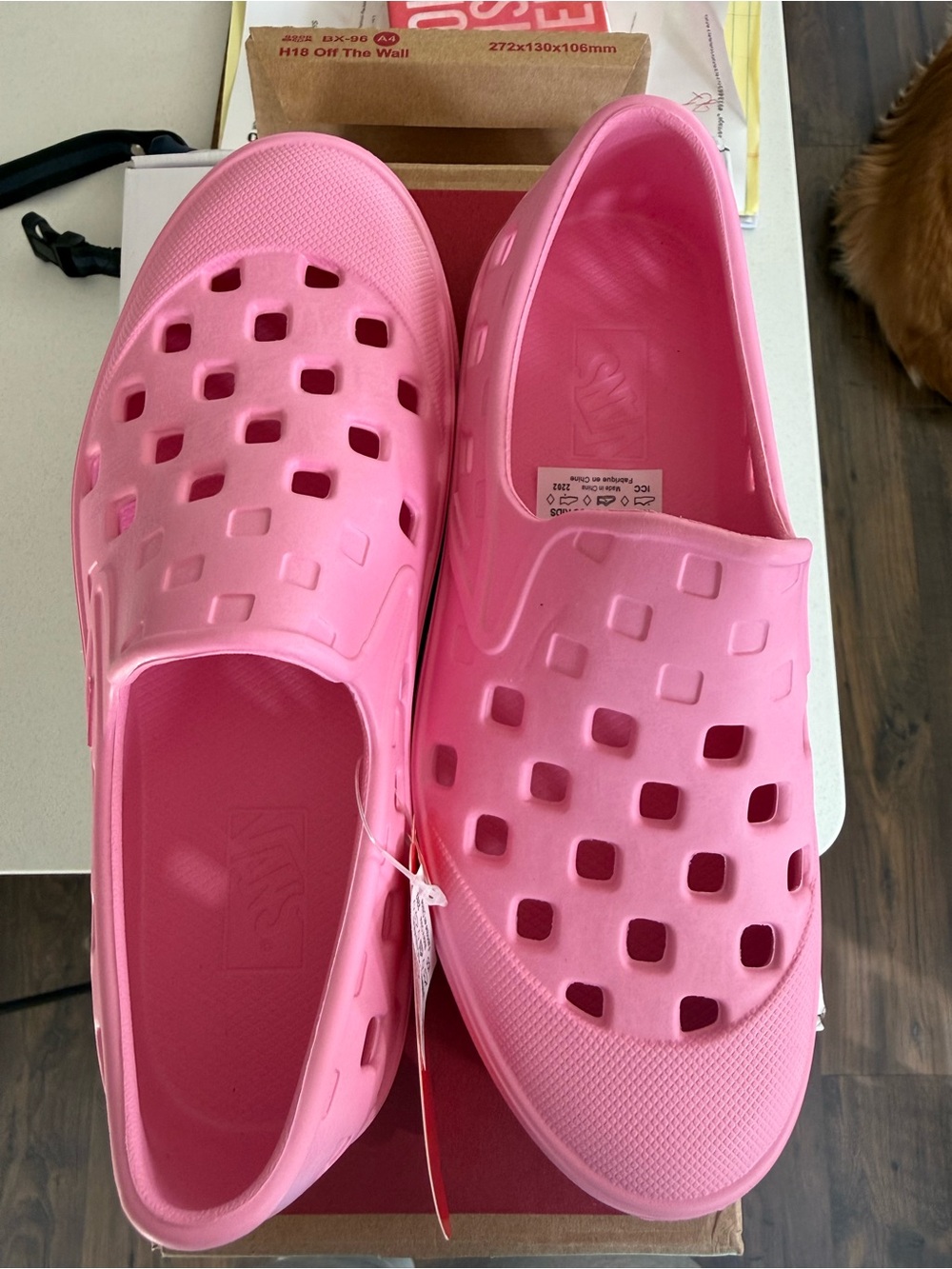 New Vans Kids Size 3 Pink Foam Crocs - Bright Bubblegum Pink - Picture 2 of 6